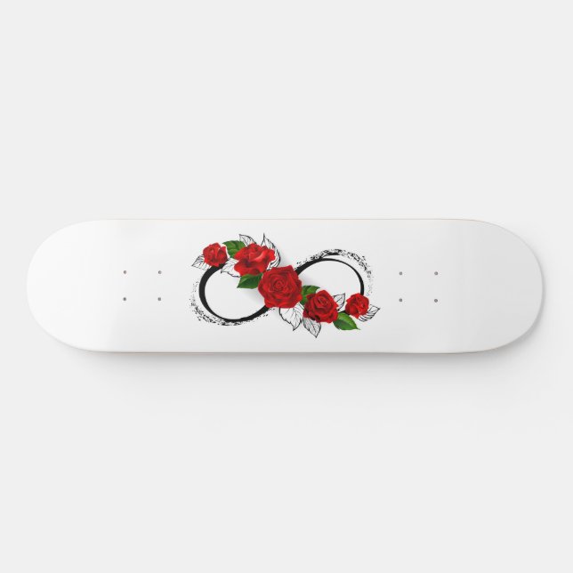 Infinity Symbol with Red Roses Skateboard (Horz)