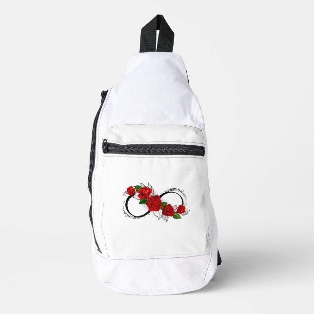 Infinity Symbol with Red Roses Sling Bag (Front)