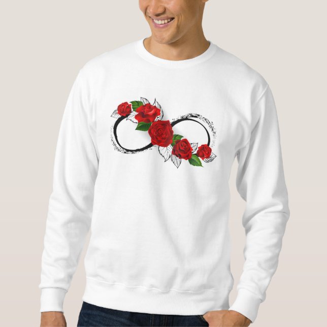 Infinity Symbol with Red Roses Sweatshirt (Front)