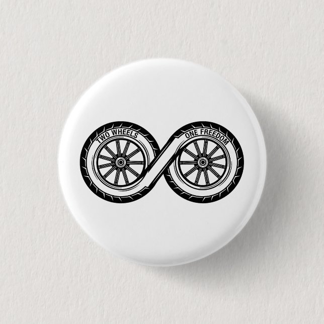 Infinity Two Wheels Freedom 3 Cm Round Badge (Front)