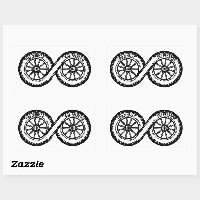 Infinity Two Wheels Freedom Rectangular Sticker (Sheet)