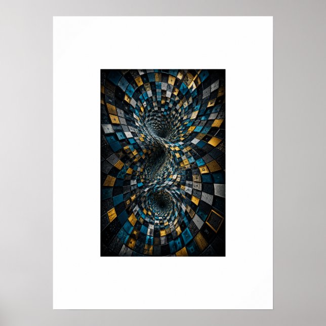 Infinity Warp Geometric 3D Mosaic Poster (Front)