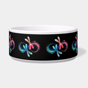 Infinity with glowing dragonflies