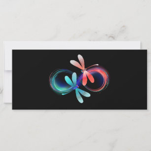 Infinity with glowing dragonflies