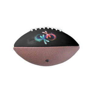 Infinity with glowing dragonflies american football