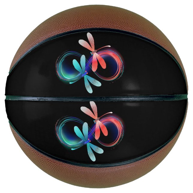 Infinity with glowing dragonflies basketball (Front)