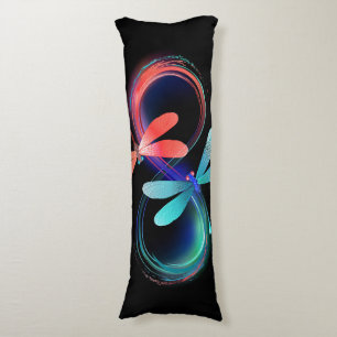 Infinity with glowing dragonflies body cushion