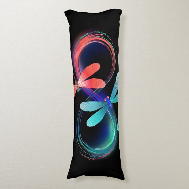 Infinity with glowing dragonflies body cushion (Front Vertical)