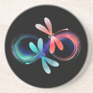 Infinity with glowing dragonflies coaster