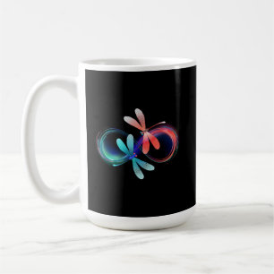 Infinity with glowing dragonflies coffee mug