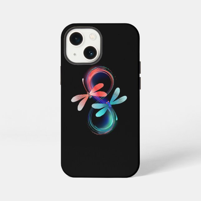 Infinity with glowing dragonflies iPhone case (Back)