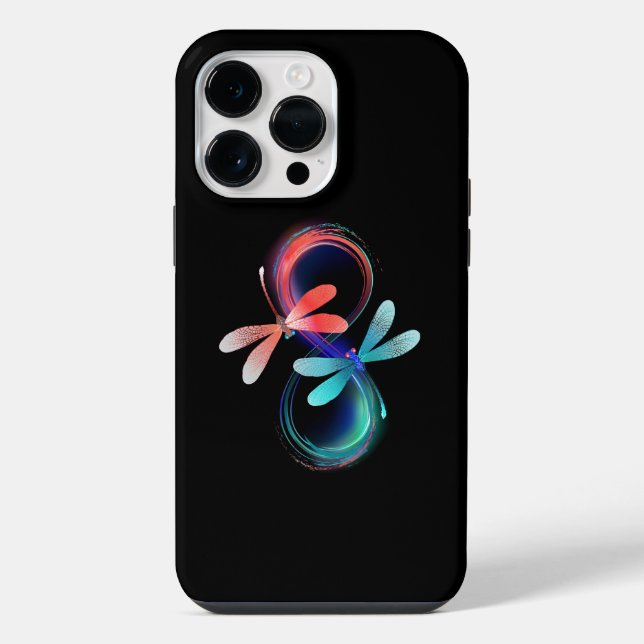 Infinity with glowing dragonflies iPhone case (Back)