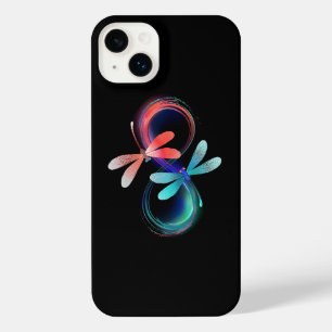 Infinity with glowing dragonflies iPhone 14 plus case