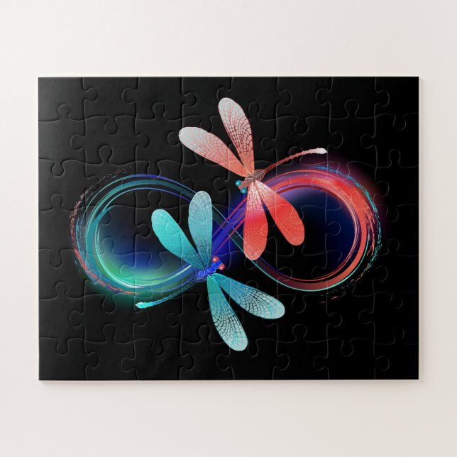 Infinity with glowing dragonflies jigsaw puzzle (Horizontal)