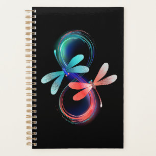 Infinity with glowing dragonflies planner