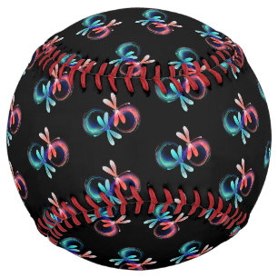 Infinity with glowing dragonflies softball