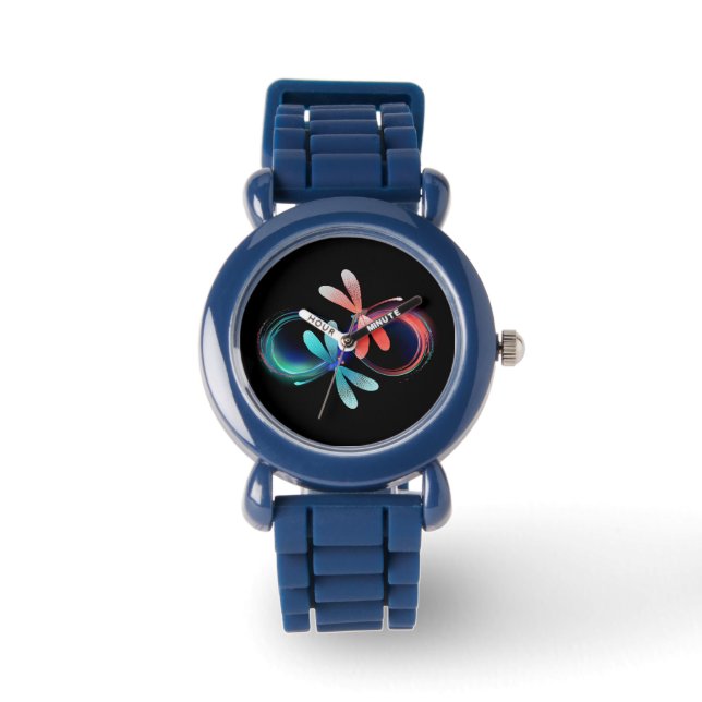 Infinity with glowing dragonflies watch (Front)