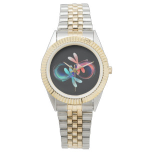 Infinity with glowing dragonflies watch