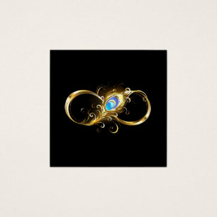 Infinity with Golden Peacock Feather