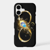 Infinity with Golden Peacock Feather