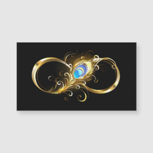 Infinity with Golden Peacock Feather