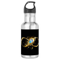 Infinity with Golden Peacock Feather