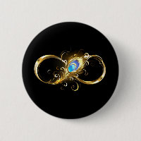 Infinity with Golden Peacock Feather