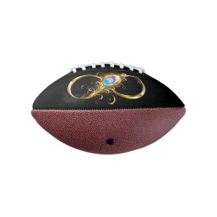 Infinity with Golden Peacock Feather American Football