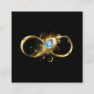 Infinity with Golden Peacock Feather Appointment Card