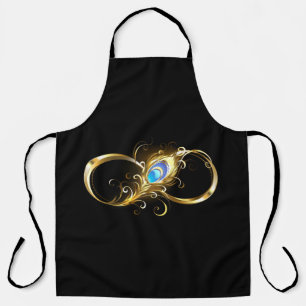 Infinity with Golden Peacock Feather Apron