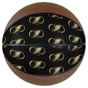 Infinity with Golden Peacock Feather Basketball