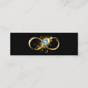 Infinity with Golden Peacock Feather Calling Card