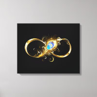 Infinity with Golden Peacock Feather
