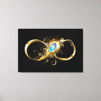 Infinity with Golden Peacock Feather