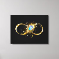 Infinity with Golden Peacock Feather
