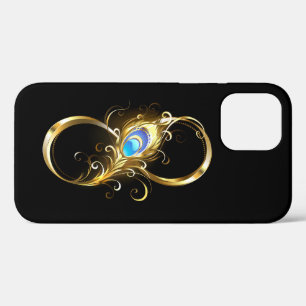 Infinity with Golden Peacock Feather iPhone 12 Pro Case
