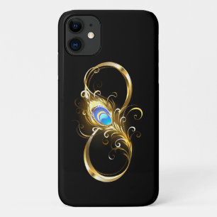 Infinity with Golden Peacock Feather iPhone 11 Case