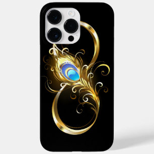 Infinity with Golden Peacock Feather Case-Mate iPhone 14 Pro Max Case