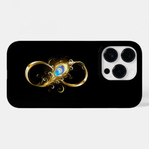 Infinity with Golden Peacock Feather Case-Mate iPhone 14 Pro Case