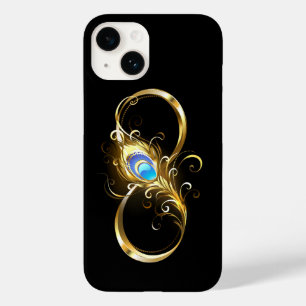 Infinity with Golden Peacock Feather Case-Mate iPhone 14 Case