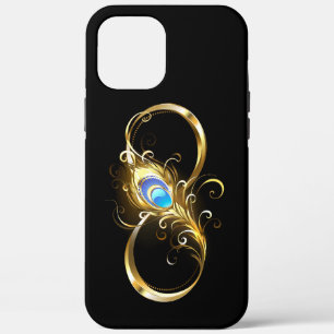 Infinity with Golden Peacock Feather iPhone 12 Pro Max Case