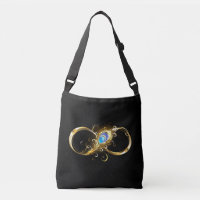 Infinity with Golden Peacock Feather