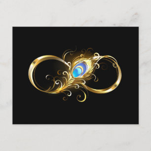 Infinity with Golden Peacock Feather Enclosure Card
