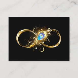 Infinity with Golden Peacock Feather Enclosure Card