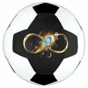 Infinity with Golden Peacock Feather Football