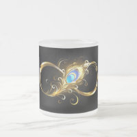 Infinity with Golden Peacock Feather