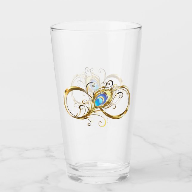 Infinity with Golden Peacock Feather Glass (Front)