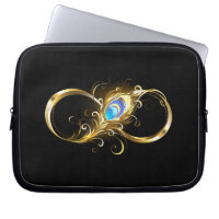 Infinity with Golden Peacock Feather