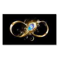 Infinity with Golden Peacock Feather