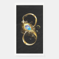 Infinity with Golden Peacock Feather
